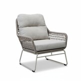 Valencia loungestoel | touw + aluminium | Almond Beige