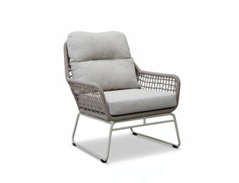 Valencia loungestoel | touw + aluminium | Almond Beige