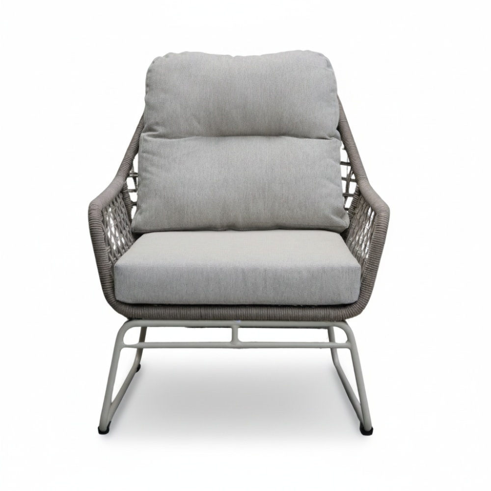 Valencia loungestoel | touw + aluminium | Almond Beige