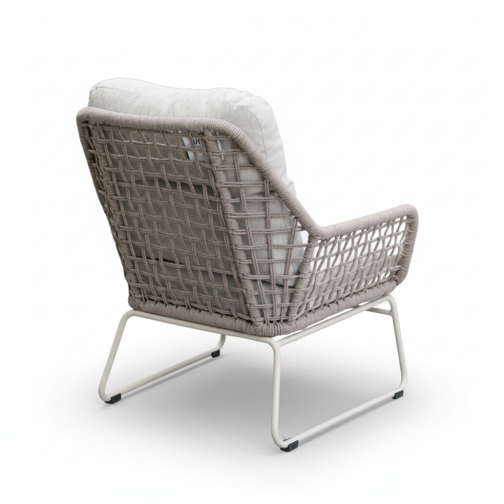 Valencia loungestoel | touw + aluminium | Almond Beige