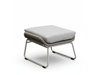 Valencia voetenbank | touw + aluminium | Almond Beige