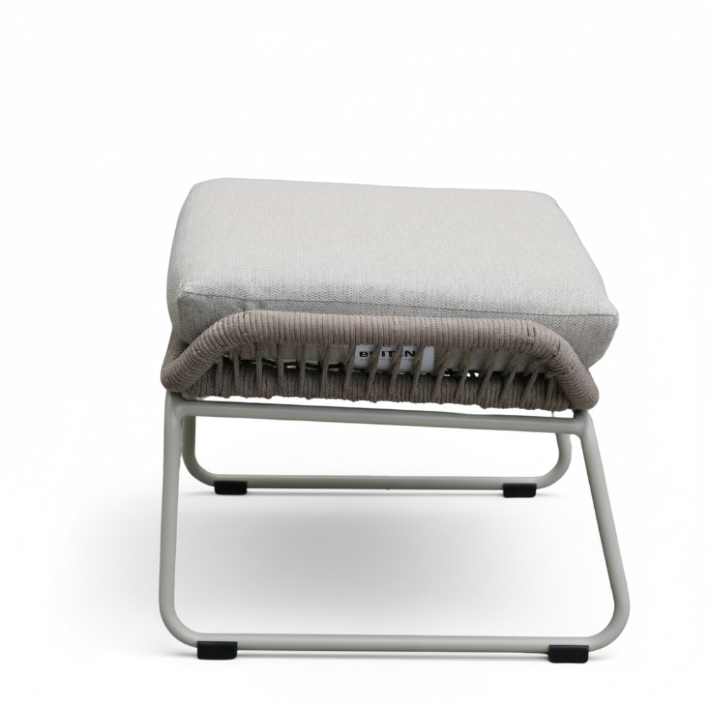 Valencia voetenbank | touw + aluminium | Almond Beige