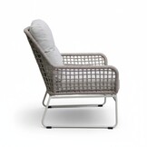 Valencia loungestoel incl. voetenbank | touw + aluminium | Almond Beige