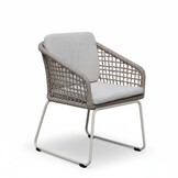 Tulum dining tuinstoel | touw + aluminium | Almond Beige