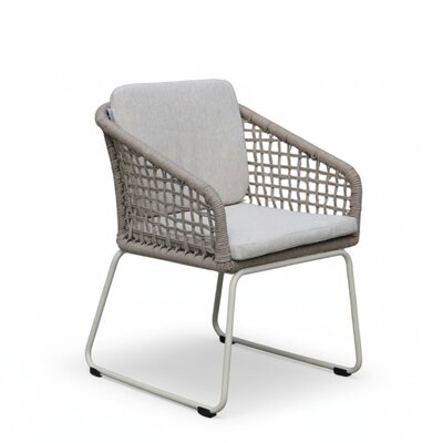 Tulum dining tuinstoel | touw + aluminium | Almond Beige