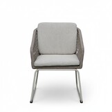 Tulum dining tuinstoel | touw + aluminium | Almond Beige