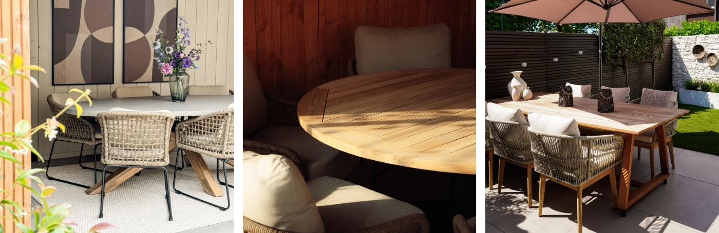 Binnentafel behandelen voor buiten