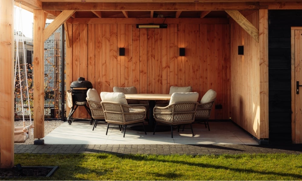 Binnentafel behandelen voor buiten