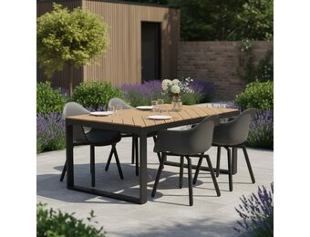 Kampa Natural/Montreux dining tuinset | 4 personen | polywood + kunststof | 160cm