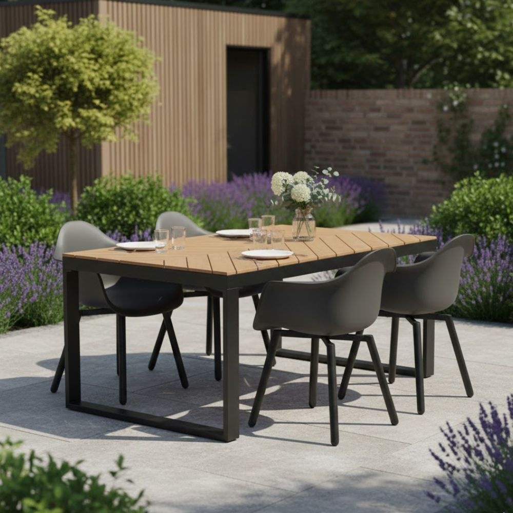 Kampa Natural/Montreux dining tuinset | 4 personen | polywood + kunststof | 160cm