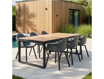 Kampa Natural/Montreux dining tuinset | 6 personen | polywood + kunststof | 210cm