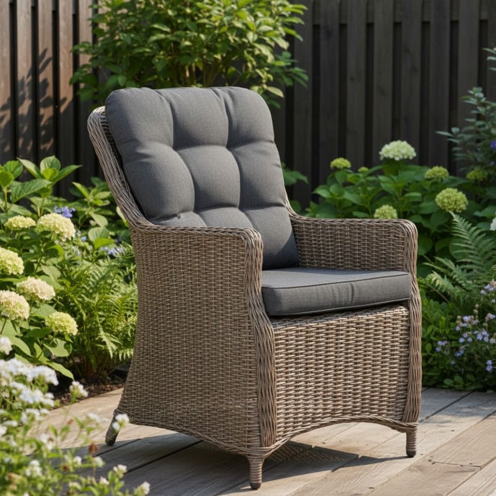 Madrid dining tuinstoel set van 8 | wicker | Ash Grey