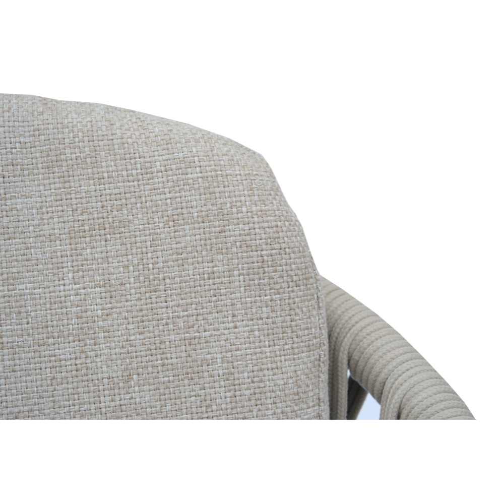 Mykonos dining tuinstoel | touw + aluminium | beige