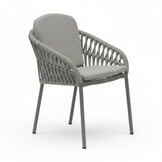Mykonos dining tuinstoel | touw + aluminium | beige