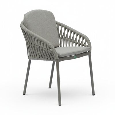 Mykonos dining tuinstoel | touw + aluminium | beige