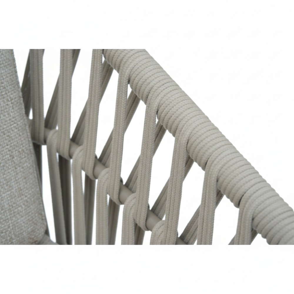 Mykonos dining tuinstoel | touw + aluminium | beige