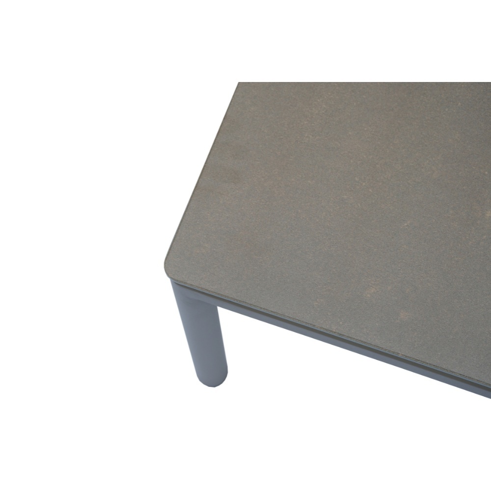 Mykonos stoel-bank loungeset 5 personen incl. tafel | aluminium + touw | beige | 4-delig