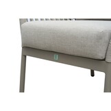 Mykonos stoel-bank loungeset 5 personen incl. tafel | aluminium + touw | beige | 4-delig