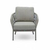 Mykonos stoel-bank loungeset 5 personen incl. tafel | aluminium + touw | beige | 4-delig