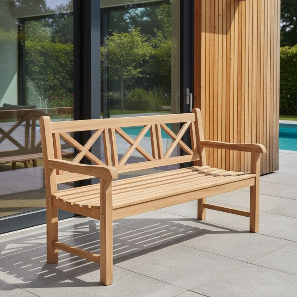 Lissabon 3-zits tuinbank | teakhout | Natural Teak | 150cm