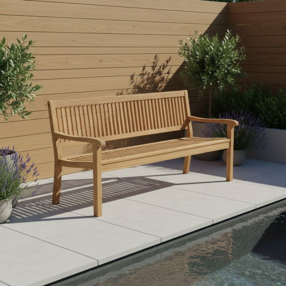 Malmo 3-zits tuinbank | teakhout | Natural Teak | 180cm