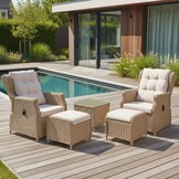Geneve loungestoel tuin set van 2 | wicker | Royal Sand