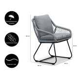 Monaco/Portofino grijs dining tuinset | 4 personen | wit marmer | 200cm