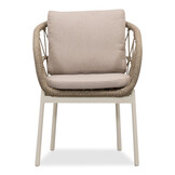 Rixos/Dakota beige/wit dining tuinset | 6 personen | hardhout + touw | 220cm