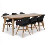 Rixos/Karlstad zwart dining tuinset | 6 personen | hardhout + kunststof | 220cm