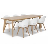 Rixos/Karlstad wit dining tuinset | 6 personen | hardhout + kunststof | 220cm