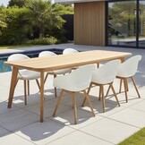 Rixos/Karlstad wit dining tuinset | 6 personen | hardhout + kunststof | 220cm