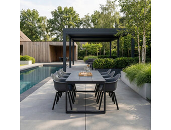 Helsinki Grey/Montreux dining tuinset | 6 personen | polywood + kunststof | 210cm