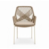 Seville dining tuinstoel | touw + staal | beige