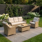 Arizona stoel-bank loungeset 5 personen | wicker | Royal Sand | 4-delig