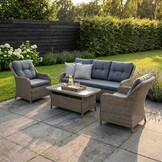 Arizona stoel-bank loungeset 5 personen | wicker | Ash Grey | 4-delig