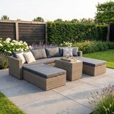 Rio ligbed loungeset modulair 8 personen | wicker | Kobo Grey | 5-delig - 258x193cm