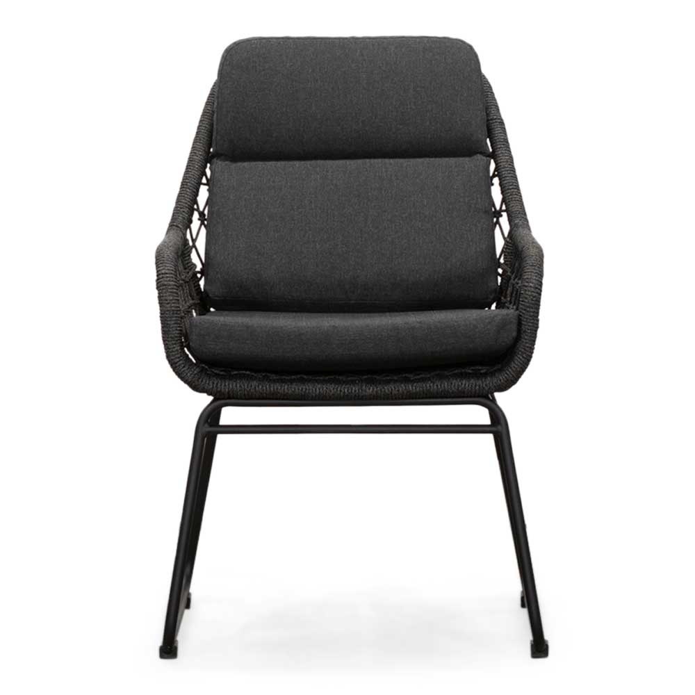 Velora/Valencia Lava Grey dining tuinset | 6 personen | travertin + touw | 250cm