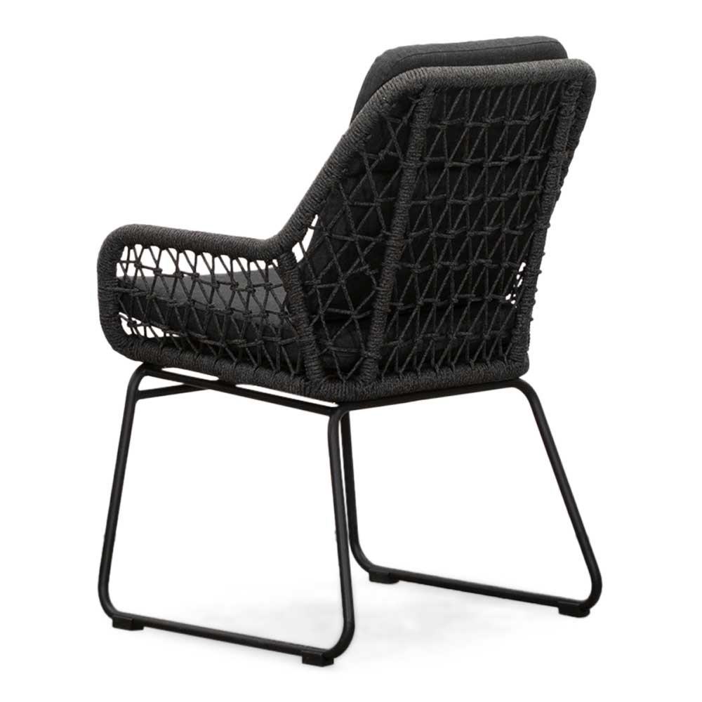 Velora/Valencia Lava Grey dining tuinset | 6 personen | travertin + touw | 250cm