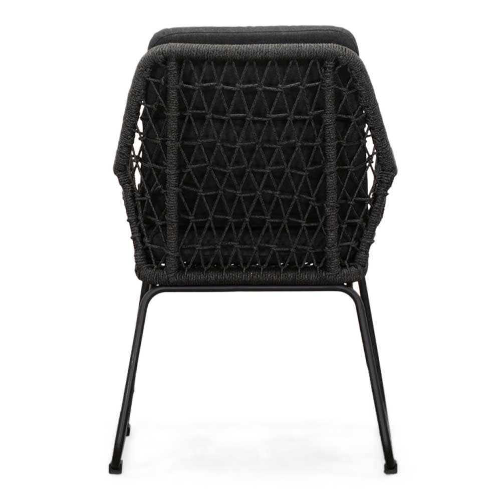 Velora/Valencia Lava Grey dining tuinset | 4 personen | travertin + touw | 200cm