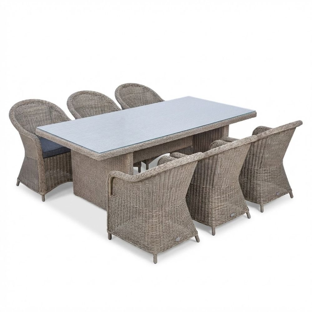 Jones/Toulouse Ash Grey dining tuinset | 6 personen | wicker | 200cm