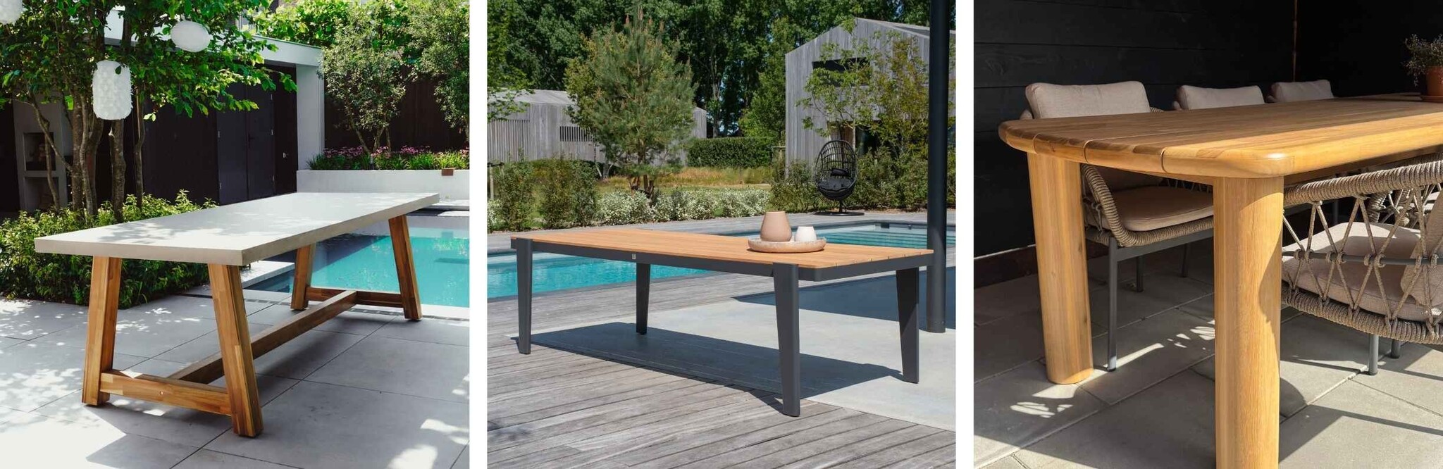 tuintafels in verschillende materialen