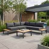 Brest hoek loungeset 5 personen | aluminium | antraciet | 4-delig - 229x229cm