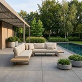 Canyon hoek loungeset 5 personen incl. tafel | aluminium + hardhout | beige | 5-delig - 288x288cm