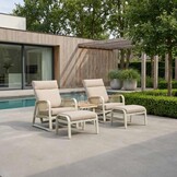 Como lounge balkonset 2 personen | aluminium + polywood | beige | 5-delig