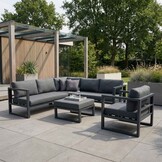 Cordoba hoek loungeset met stoel 6 personen | aluminium | antraciet | 5-delig - 228x228cm
