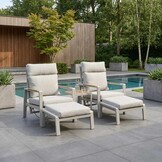 Manhattan lounge balkonset 2 personen | aluminium + polywood | beige | 5-delig