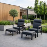 Manhattan lounge balkonset - verstelbaar 2 personen | aluminium + polywood | antraciet | 5-delig