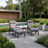 Oregon lounge balkonset - verstelbaar 2 personen | aluminium | antraciet | 5-delig