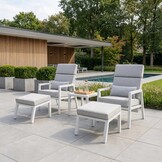 Melson lounge balkonset - verstelbaar 2 personen | aluminium | wit | 5-delig