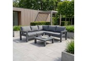 Toronto hoek loungeset 5 personen | aluminium | antraciet | 4-delig - 220x220cm